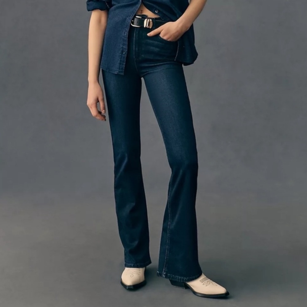 Paige High Rise Bell Canyon Flare Jeans Cameron Dark Wash Transcend 32 NWT $229